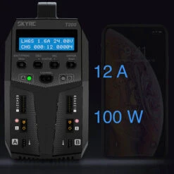 Chargeur SkyRC T200 Duo AC/DC Charger (2x100w) -Dashcam Magasin chargeur skyrc t200 duo acdc charger 2x100w 2