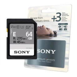 Kit Sony Carte SD UHS-II SF-E 64Go V30 Avec Extension De Garantie 2+3 Ans