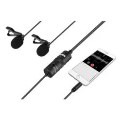 Micro Lavalier Double Universel - Boya BY-M1DM -Dashcam Magasin micro lavalier double omnidirectionnel boya by m1dm 2