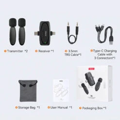 Microphone Sans Fil 3en1 Ulanzi V6 -Dashcam Magasin microphone sans fil 3en1 ulanzi v6 7