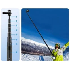 Perche à Selfie Maxi Carbon 3m Telesin V3 -Dashcam Magasin perche a selfie maxi carbon 3m telesin v3 7