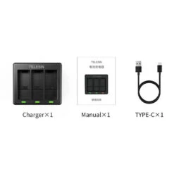Triple Chargeur Telesin Pour GoPro HERO12/11/10/9 -Dashcam Magasin triple chargeur telesin pour gopro hero1211109 4